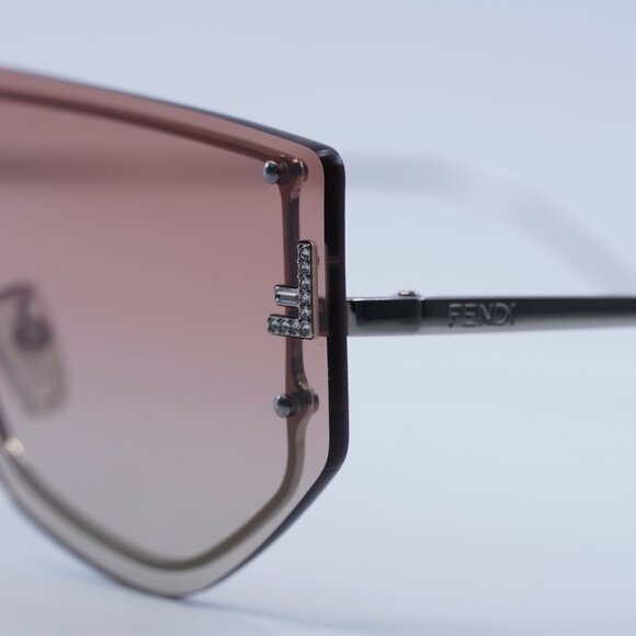 🕶️ New Fendi FE40096U 16T Sunglasses - Palladium Frame, Bordeaux Lenses - Picture 5 of 12